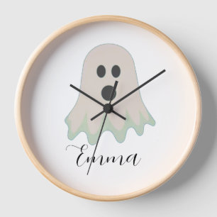 Halloween Ghost With Name Clock