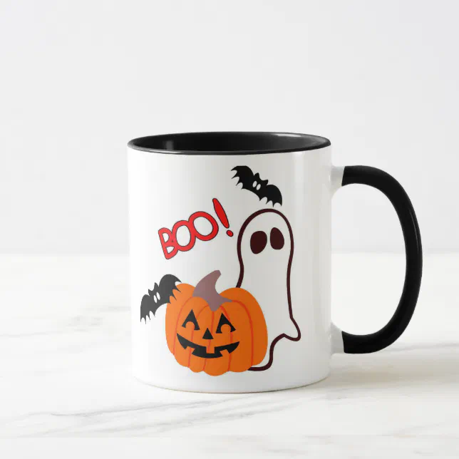 Halloween Ghost with pumpkin Mug | Zazzle