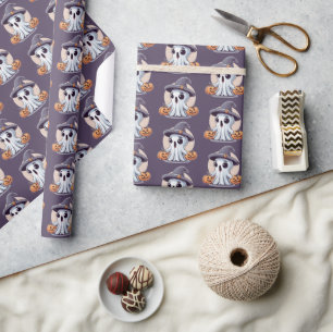 Halloween: Ghost with Pumpkins -  Wrapping Paper