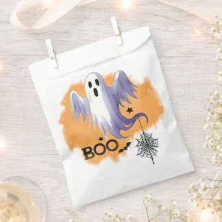 HALLOWEEN Ghost With Spider Web Favor Bag