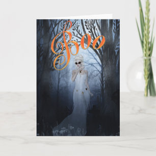 Halloween Ghost Woman Boo Card
