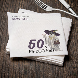 Halloween Ghost Women's Fabulous 50th Birthday Napkins