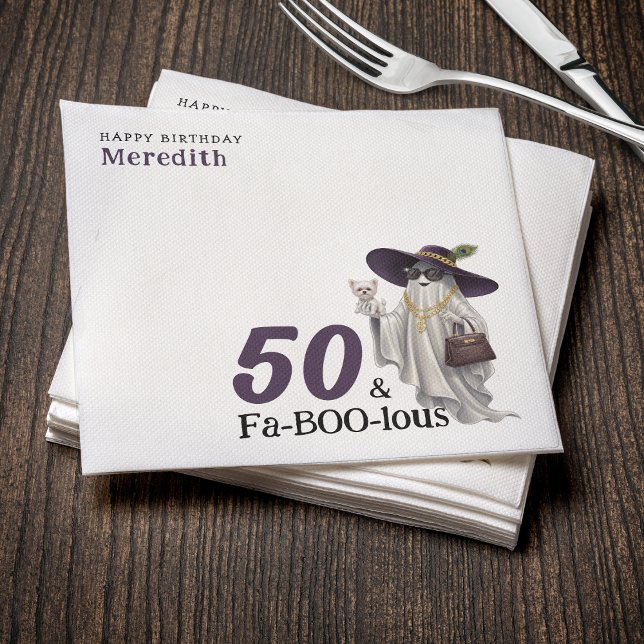 Halloween Ghost Women's Fabulous 50th Birthday Napkins (Halloween Ghost Women's Fabulous 50th Birthday Napkins
)