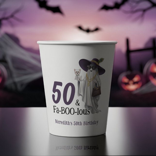 Halloween Ghost Women's Fabulous 50th Birthday Paper Cups (Halloween Ghost Women's Fabulous 50th Birthday Paper Cups
)