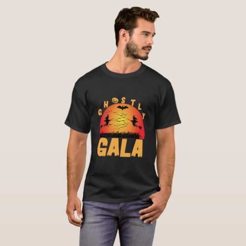Halloween Ghostly Gala Typography T_Shirt Design