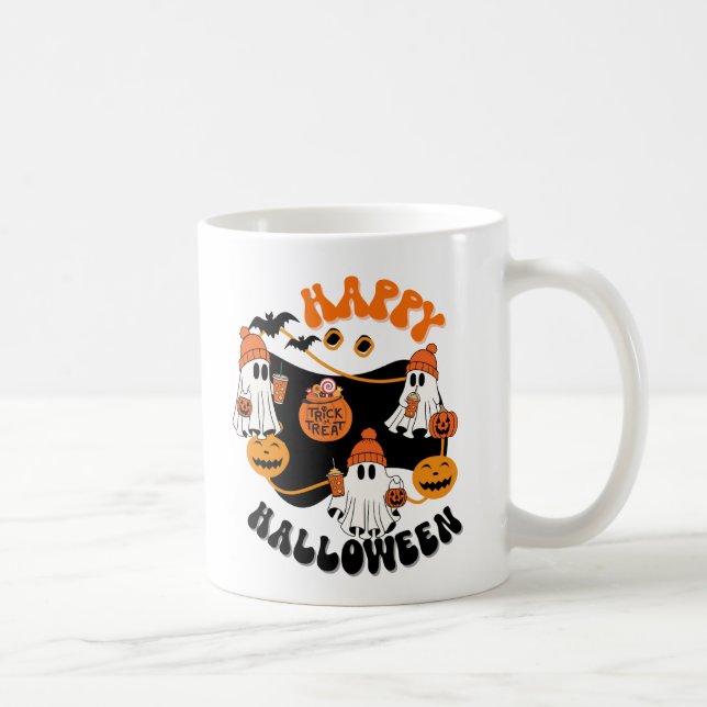 Halloween Ghostly Good Vibes Spooky Coffee Mug,  Mug (Right)