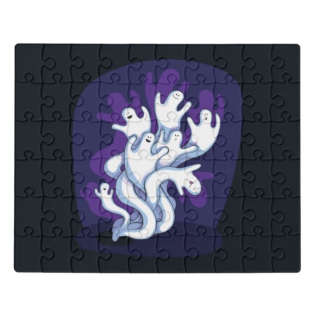 Halloween Ghosts Acrylic Jigsaw Puzzle (Puzzle Horizontal)