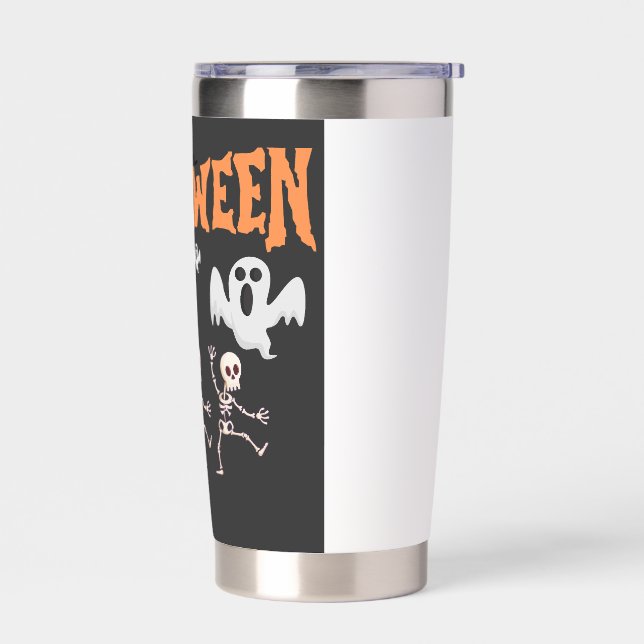 Halloween Ghosts and Dancing Skeletons  Insulated Tumbler (Left)