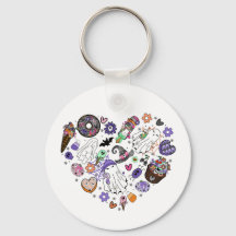 Halloween Ghosts and Pumpkin Clipart Heart shape