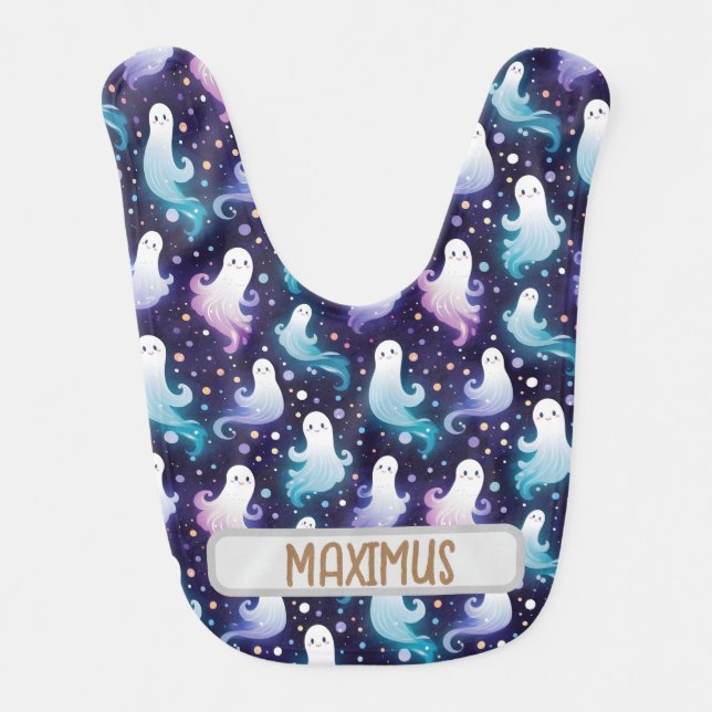 Halloween  Ghosts Baby Bib  (Front)