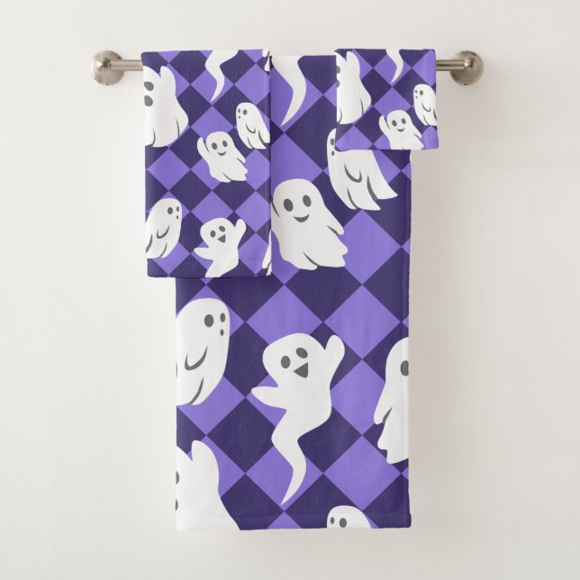 Halloween Ghosts Bath Towel Set (Insitu)