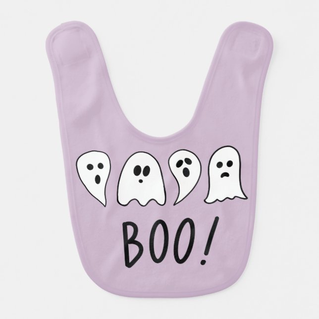 Halloween Ghosts Boo Baby Bib (Front)