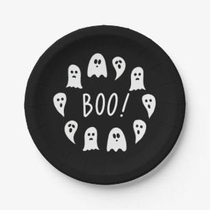 Halloween Ghosts Boo Paper Plates