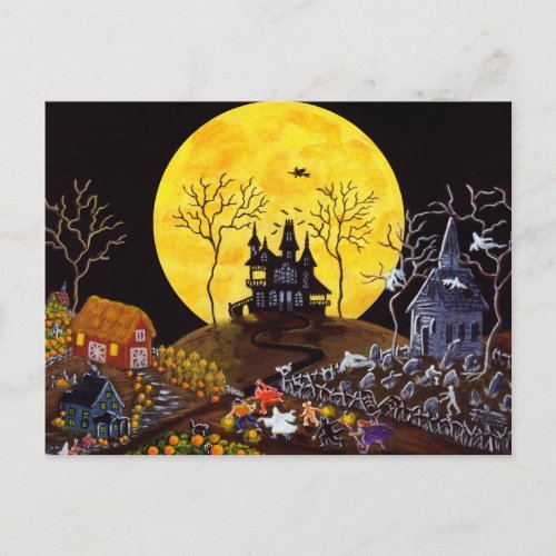 Halloweenghostschurchtombstoneswitch Postcard