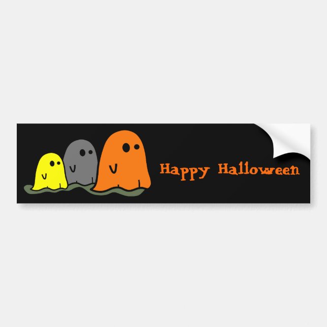 Halloween Ghosts Cute Bumper Sticker (Front)
