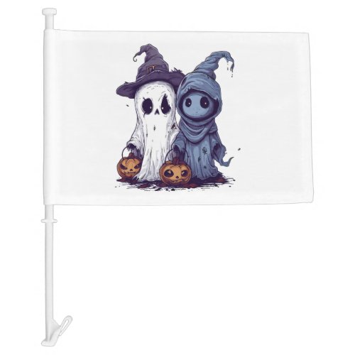 halloween ghosts cute funny car flag