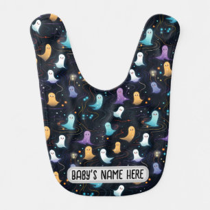 Halloween Ghosts Dark Baby Bib
