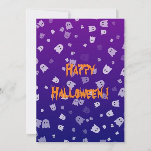 Halloween Ghosts Flat Card