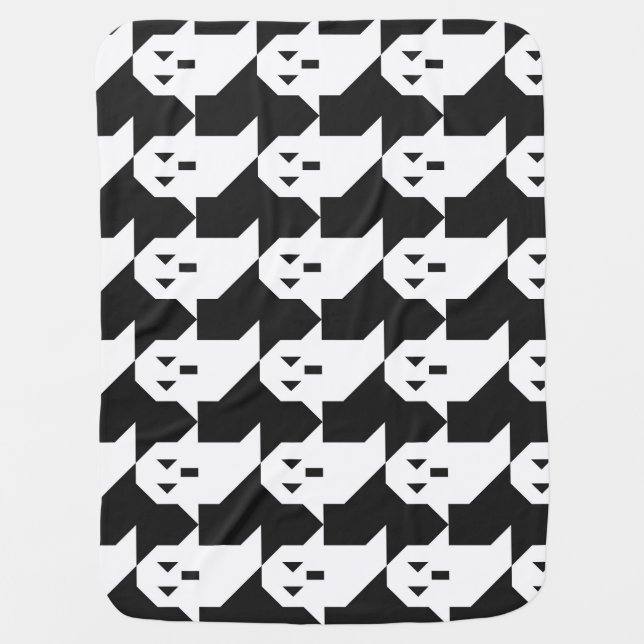 Halloween ghosts: geometric seamless pattern. baby blanket (Front)