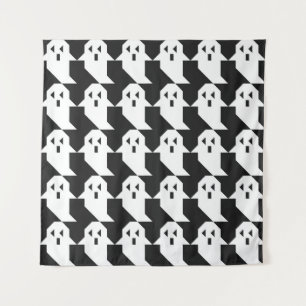 Halloween ghosts: geometric seamless pattern. tapestry