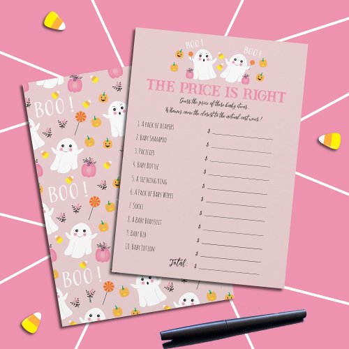 Halloween Ghosts Guess The Price Baby Shower Game Invitation