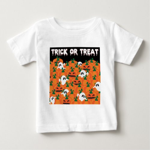 Halloween Ghosts Haunted Pumpkin Patch Baby T_Shirt