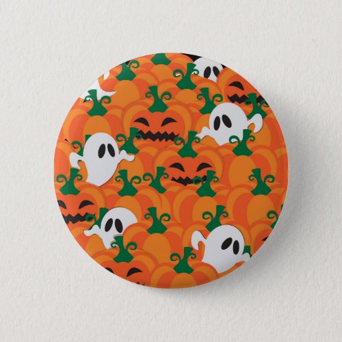 Halloween Ghosts Haunted Pumpkin Patch Button