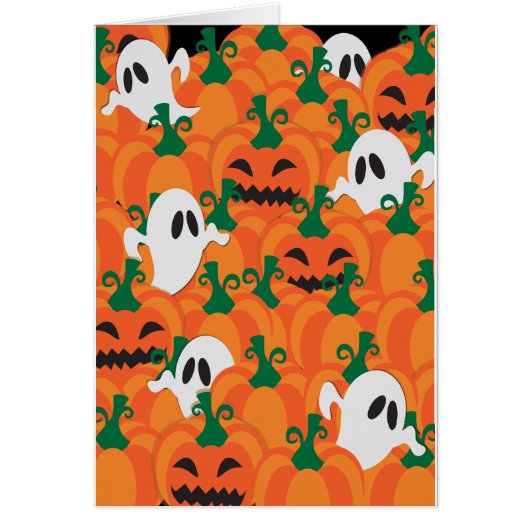 Halloween Ghosts Haunted Pumpkin Patch Cards (Front)