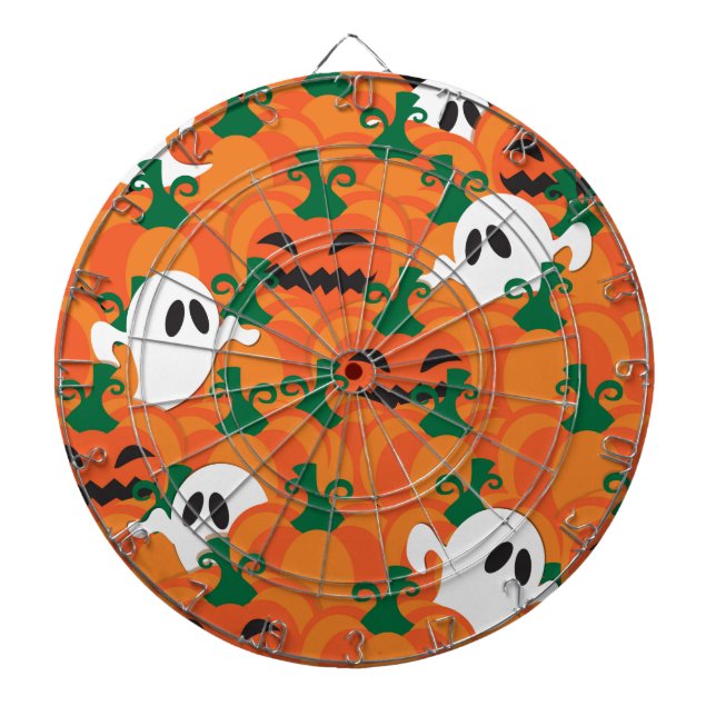 Halloween Ghosts Haunted Pumpkin Patch Dart Board (Front)
