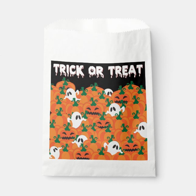 Halloween Ghosts Haunted Pumpkin Patch Favor Bag (Front)