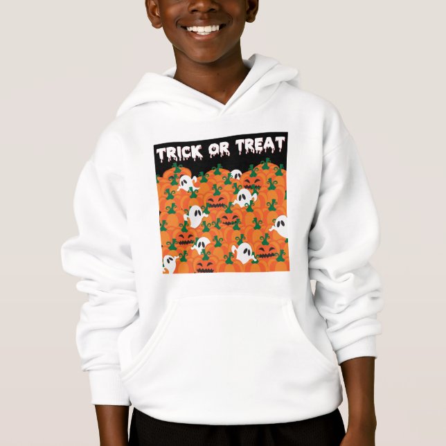Halloween Ghosts Haunted Pumpkin Patch Hoodie (Front)