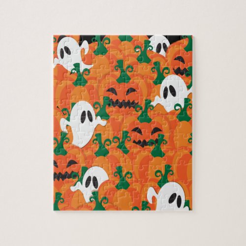 Halloween Ghosts Haunted Pumpkin Patch Jigsaw Puzzle