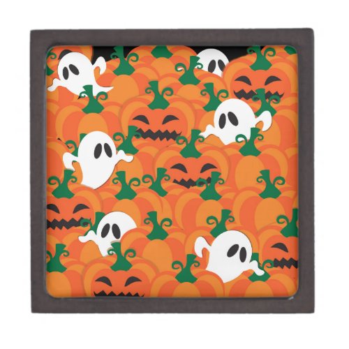 Halloween Ghosts Haunted Pumpkin Patch Keepsake Box