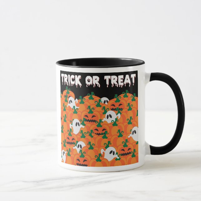 Halloween Ghosts Haunted Pumpkin Patch Mug (Right)