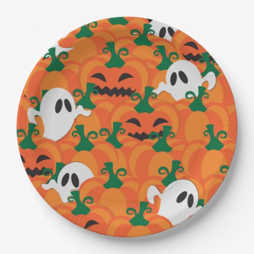 Halloween Ghosts Haunted Pumpkin Patch Paper Plates