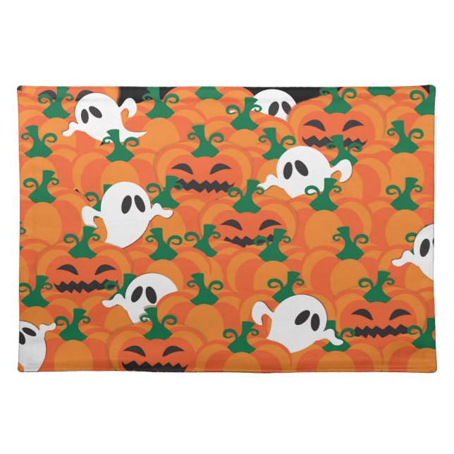 Halloween Ghosts Haunted Pumpkin Patch Placemat (Front)