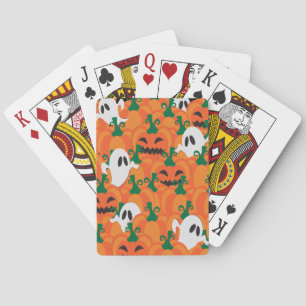 Halloween Ghosts Haunted Pumpkin Patch Poker Cards