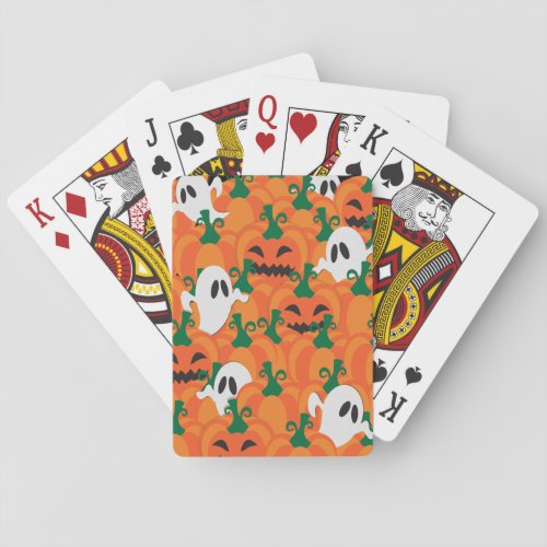Halloween Ghosts Haunted Pumpkin Patch Poker Cards