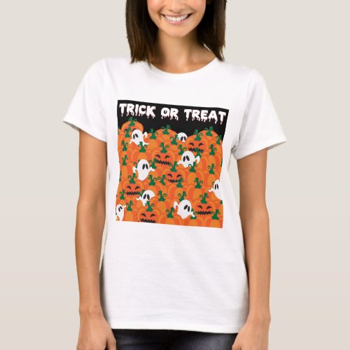 Halloween Ghosts Haunted Pumpkin Patch T_Shirt
