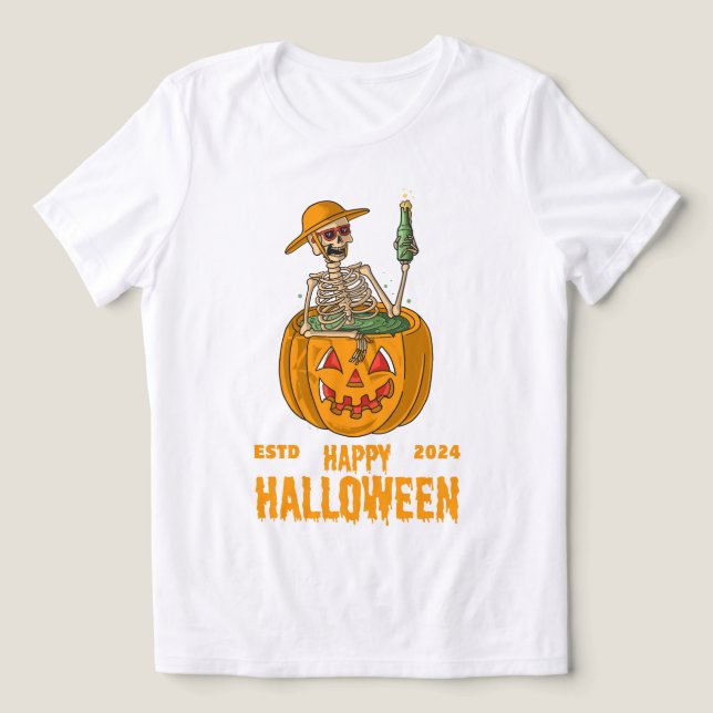 Halloween ghosts in every corner Tri-Blend shirt (Design Front)