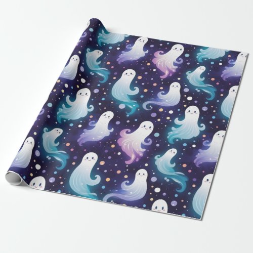 Halloween Ghosts Little Boo Wrapping Paper