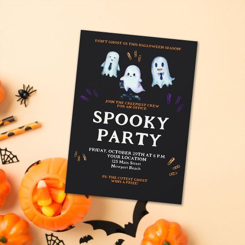 Halloween Ghosts Office Party Business Corporate Invitation