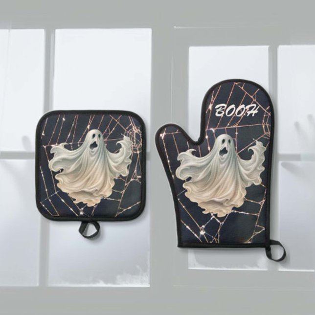 Halloween Ghosts Oven Mitt & Pot Holder Set (Creator Uploaded)