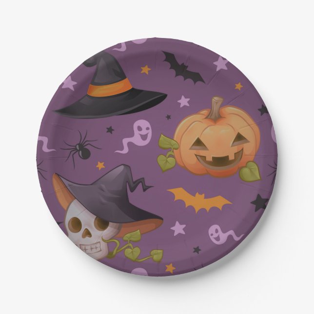 Halloween Ghosts Paper Plates (Front)