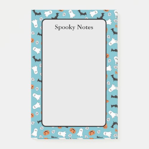 Halloween Ghosts Pumpkin Bats Blue Post_It Notes