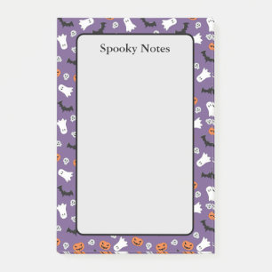 Halloween Ghosts Pumpkin Bats Purple Sticky Post-it Notes