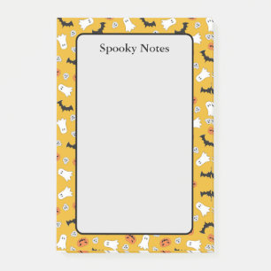 Halloween Ghosts Pumpkin Bats Yellow Spooky Post-it Notes