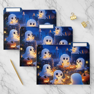 Halloween Ghosts Pumpkin Lanterns Spooky Night File Folder