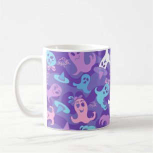 Halloween Ghosts Purple Mug Cup
