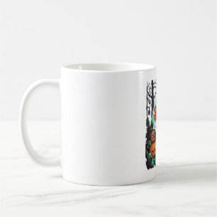 Halloween Ghosts Scary Pumpkins Owl Full Moon Bats Coffee Mug